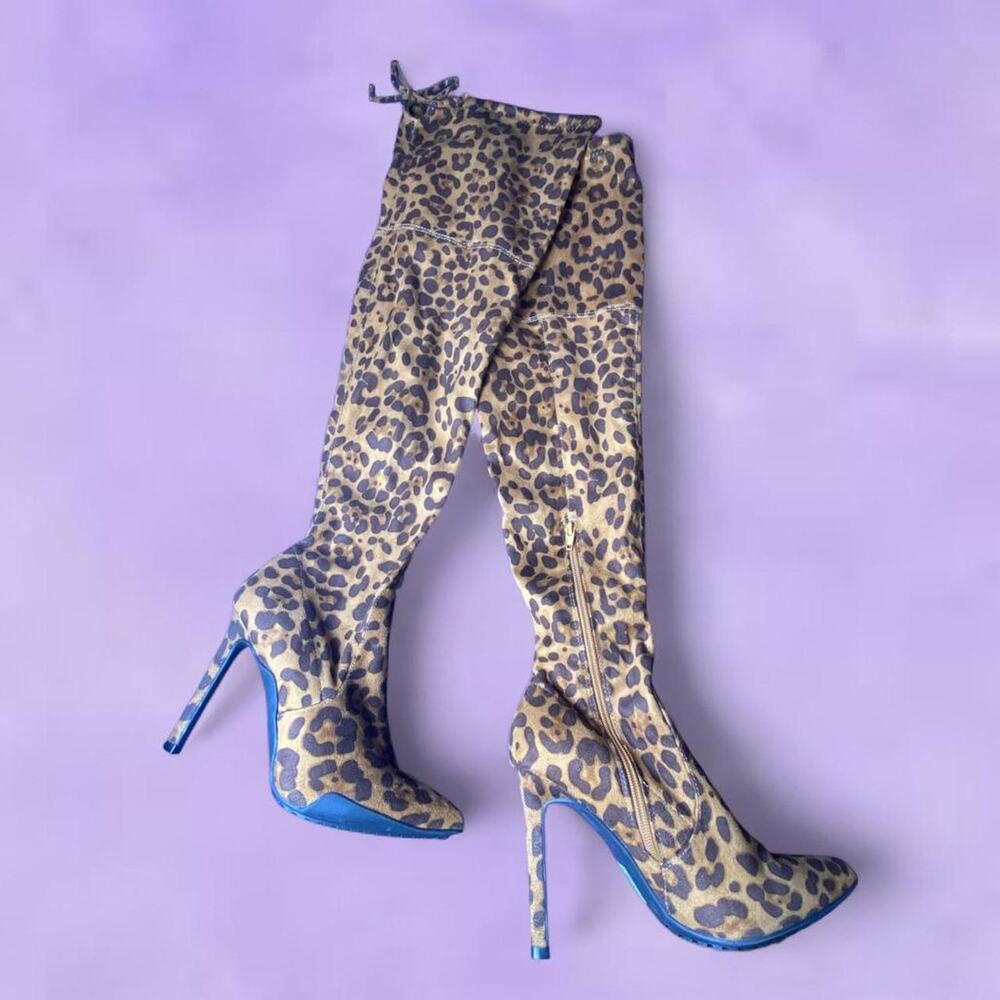 Charlotte russe leopard print knee high boots